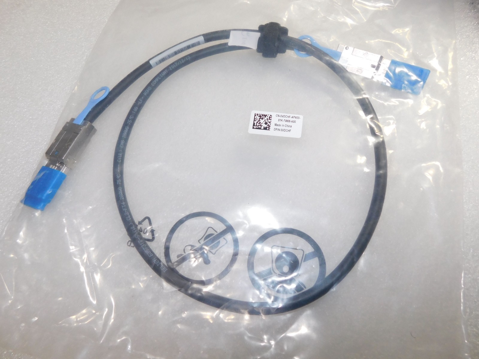 GENUINE DELL 0VDCHF VDCHF 1M 3.3FT EXTERNAL MINI-SAS/SFF-8088 CABLE NEW