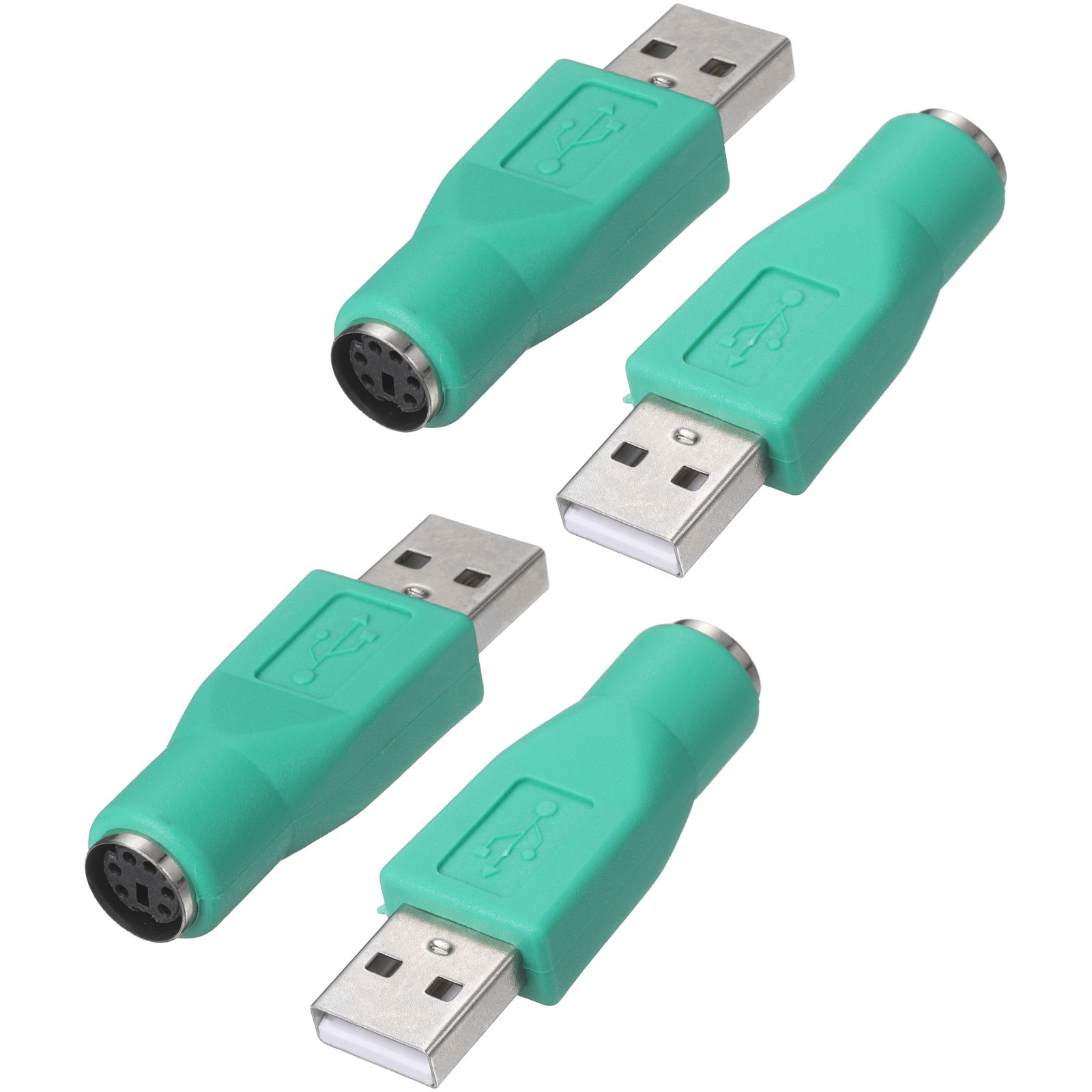 4 Pcs PS/2 to USB Adapter, PS/2 Female to USB A Male Converter Adapter, Green