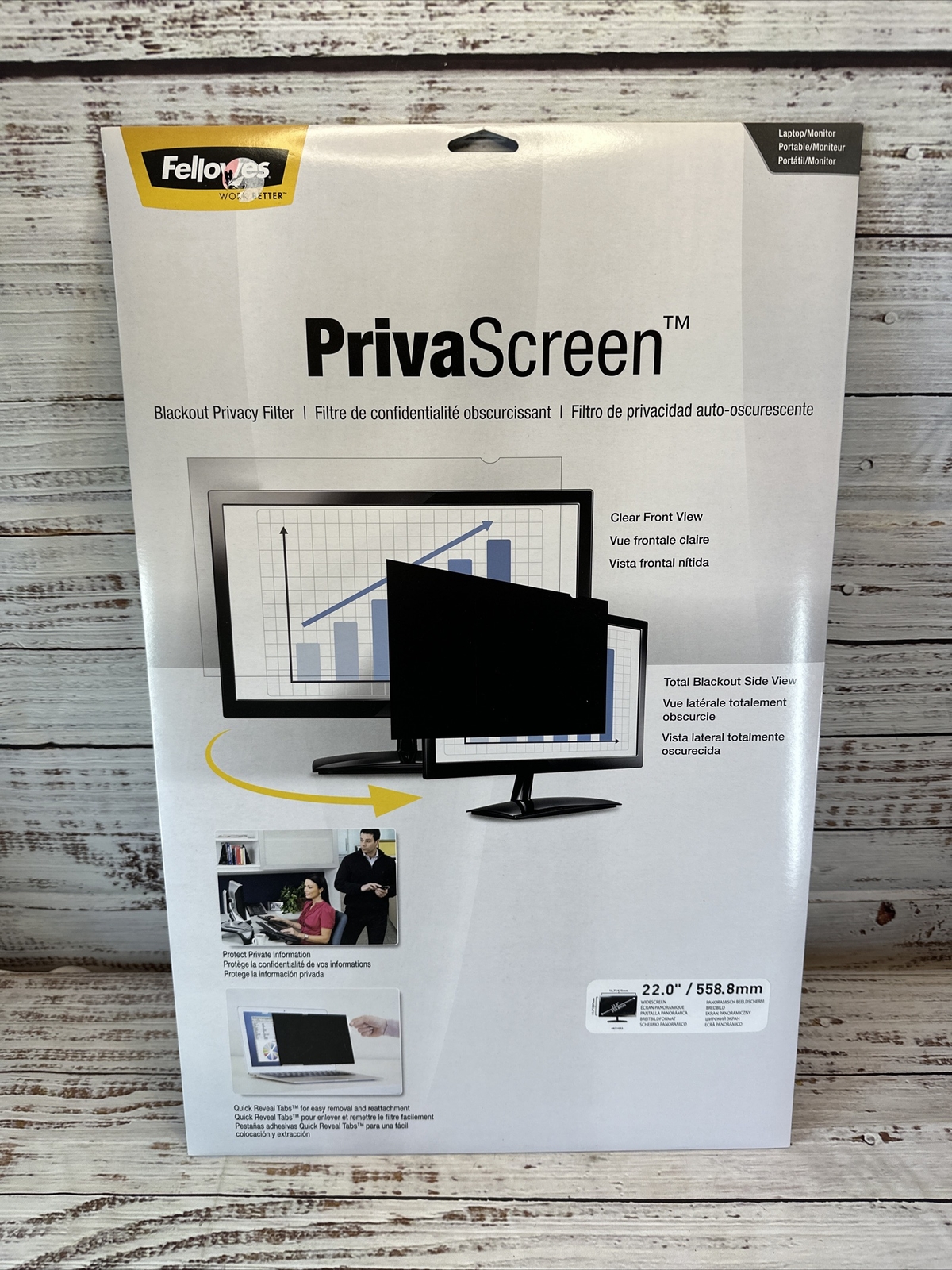 FELLOWES Privascreen (48015) 22 Inch Blackout Privacy Filter/Screen