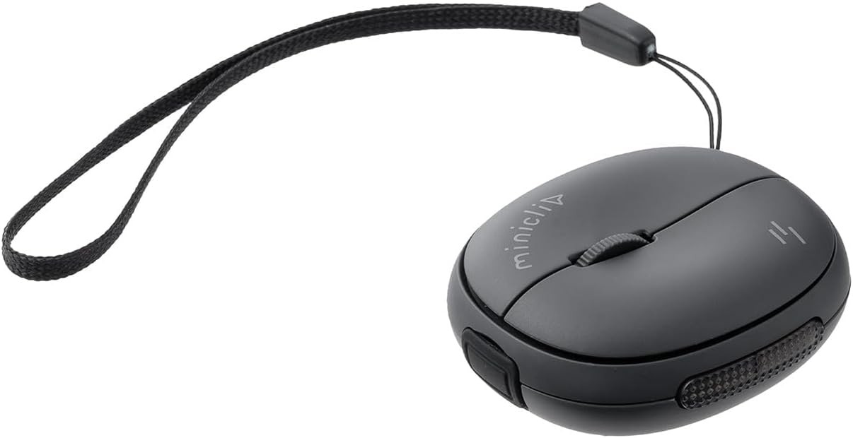 Ultra-compact, quiet, rechargeable Bluetooth mouse with 5 buttons, black, 400-MA