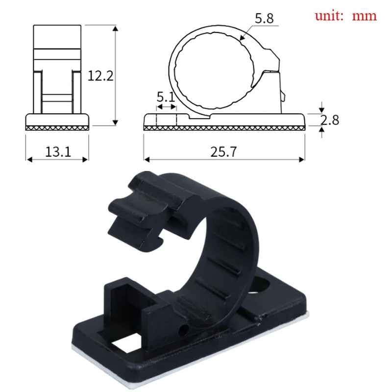 10PCS Self-Adhesive Cable Organizer Clips Management Wire Holder USB Winder Desk