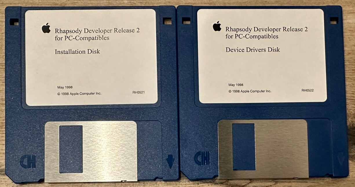 Vintage Apple Computer Rhapsody Developer Release 2 X86 IBM Install Boot Floppy