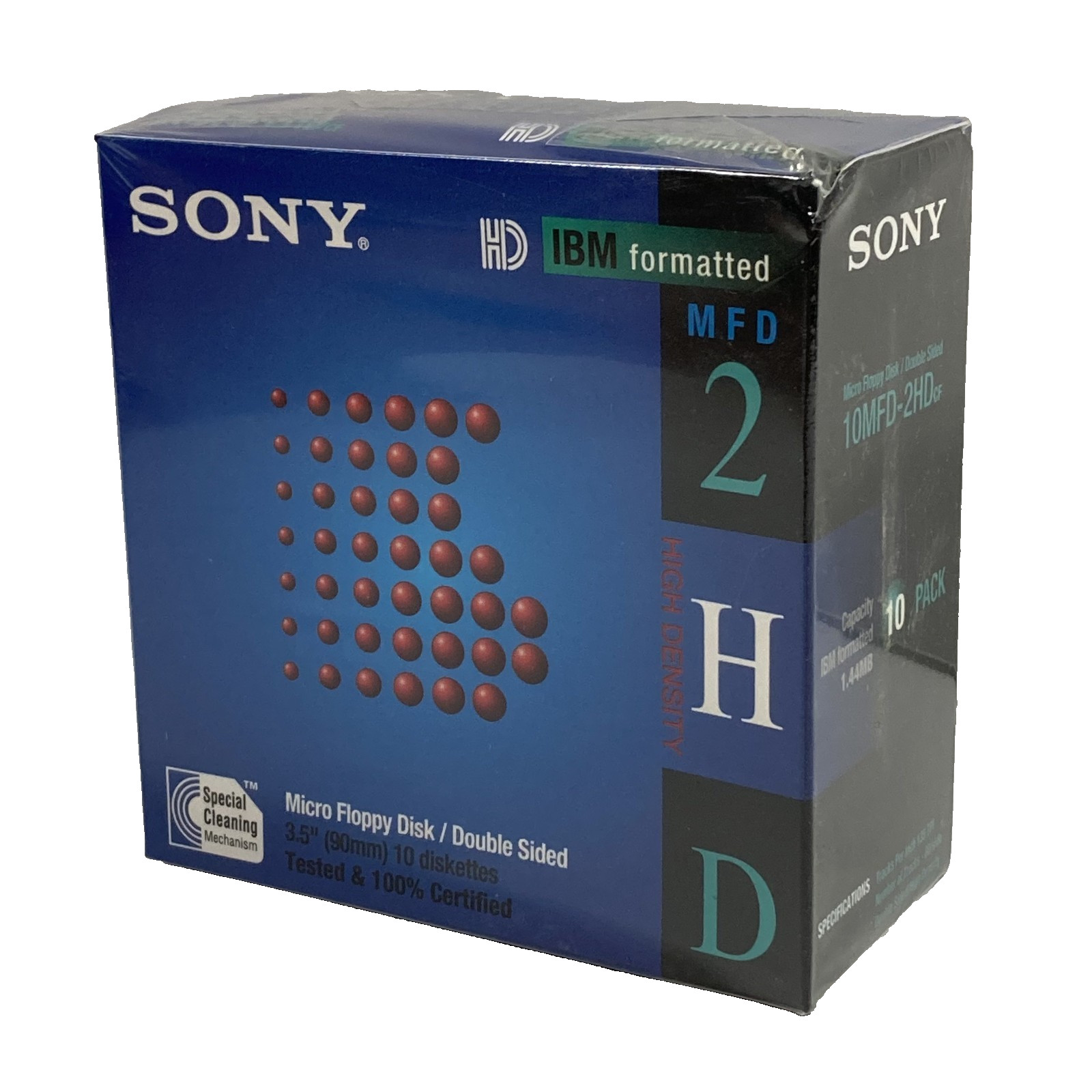 Sony 2HD 3.5" Micro Floppy Disks Diskettes IBM Formatted 1.44 MB 10 Pk New