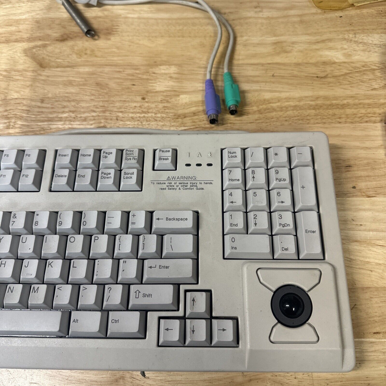 Compaq MX 11800 Mechanical PS2 Keyboard w/ Integrated Trackball Mouse Used 