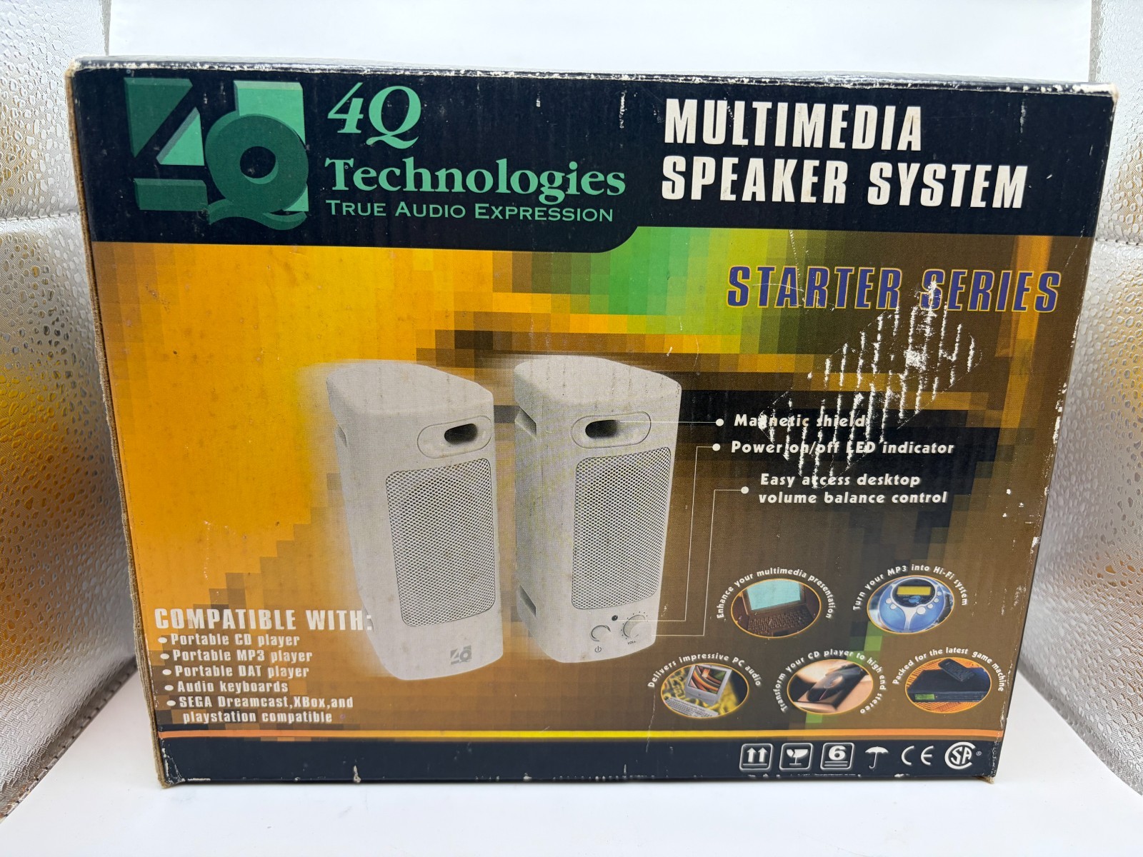 New Vintage 4Q Technologies Multimedia Speaker System Starter Series #SP-691