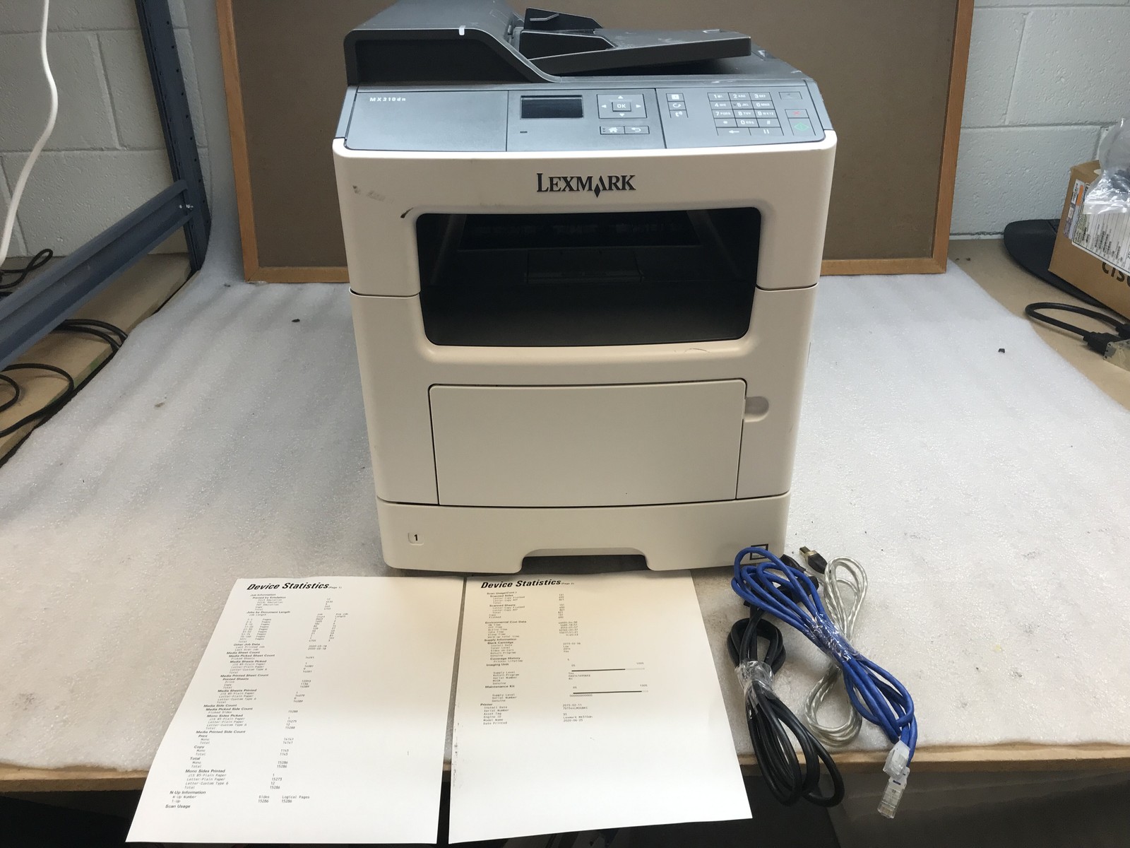 Lexmark MX310dn Network MultiFunction Printer 14K pg ct - Toner Pwr USb Eth Inc