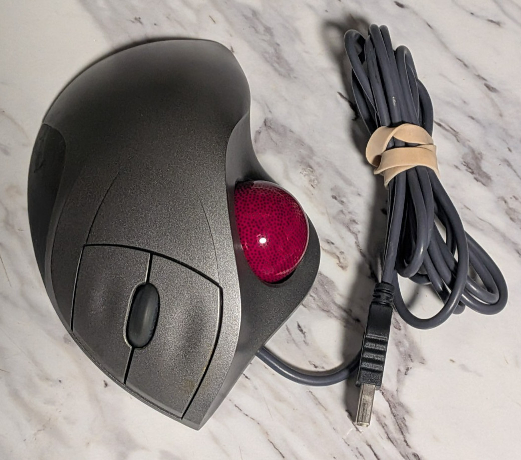 Logitech TrackMan Wheel Mouse USB Trackball T-BB18 (TESTED & WORKING)
