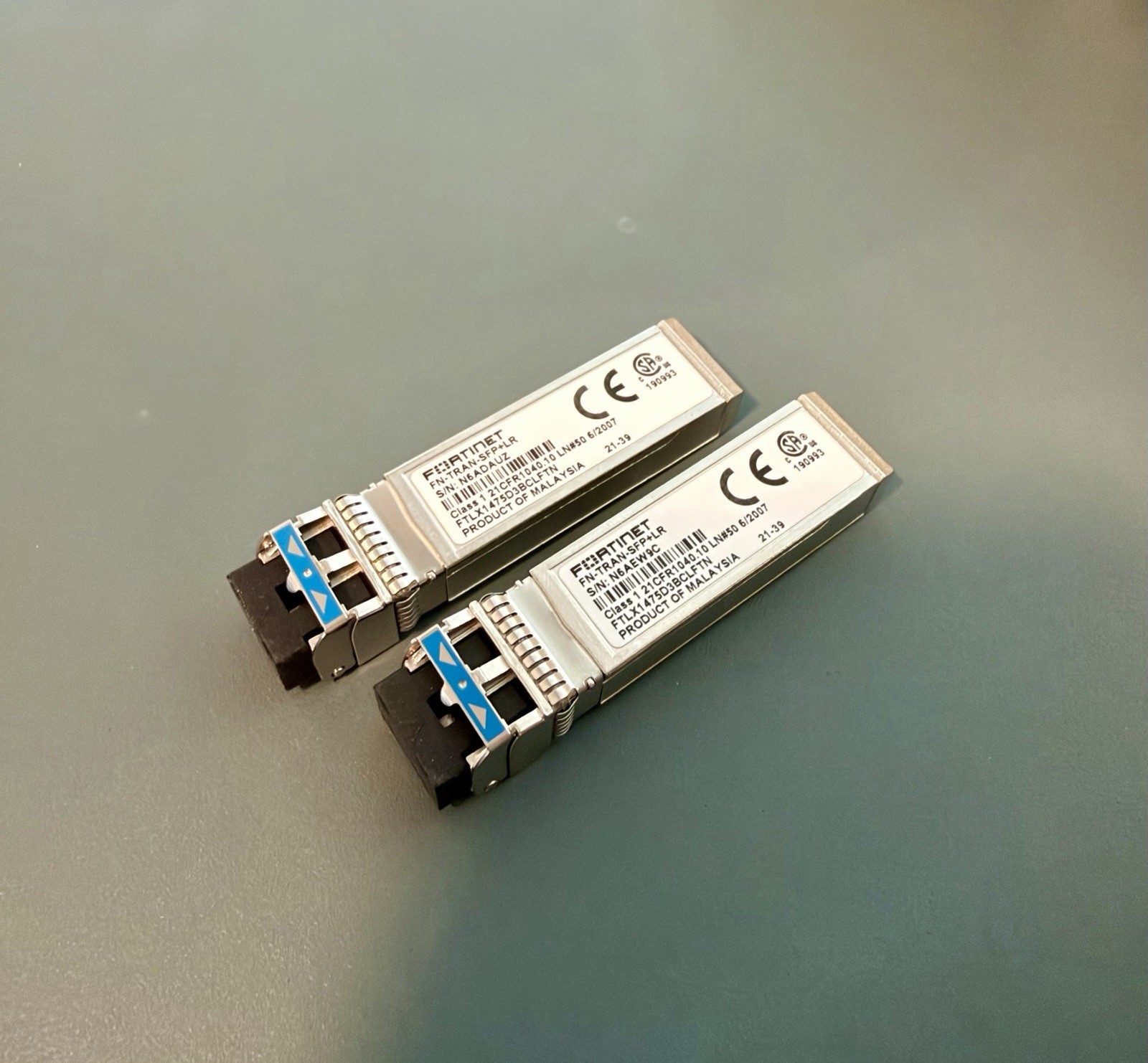 Lot 2x NEW - Genuine Fortinet FN-TRAN-SFP+LR 10Gb 1310nm 10km Fiber Transceiver