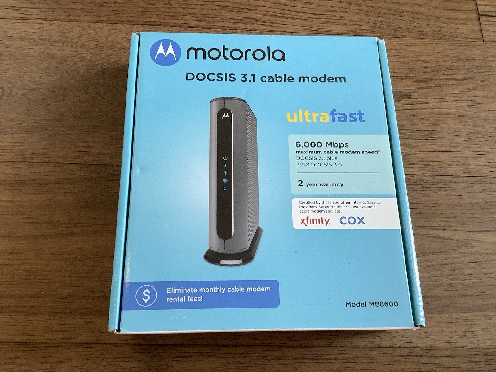 Motorola MB8600 DOCSIS 3.1 Cable Modem 6000 Mbps Xfinity COX Ultrafast