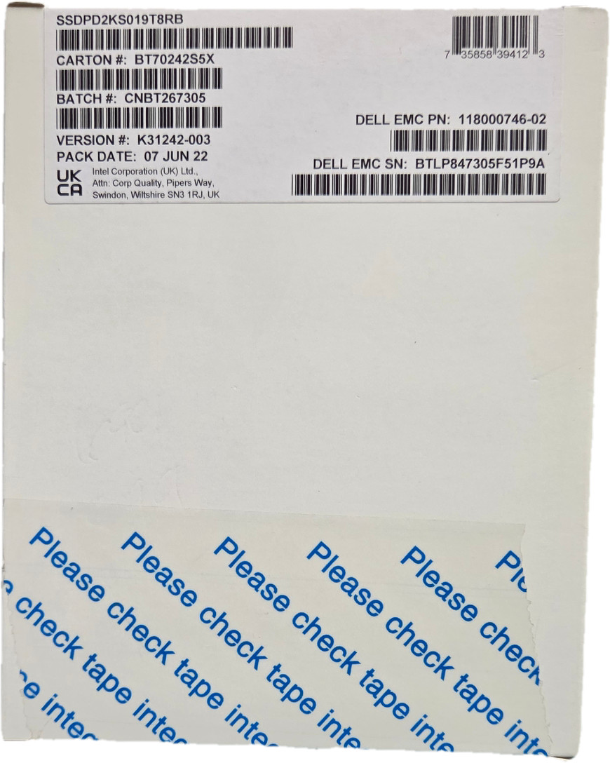 Intel SSDPD2KS019T8R 1.92TB 2.5" NVMe Enterprise SSD – NEW SEALED