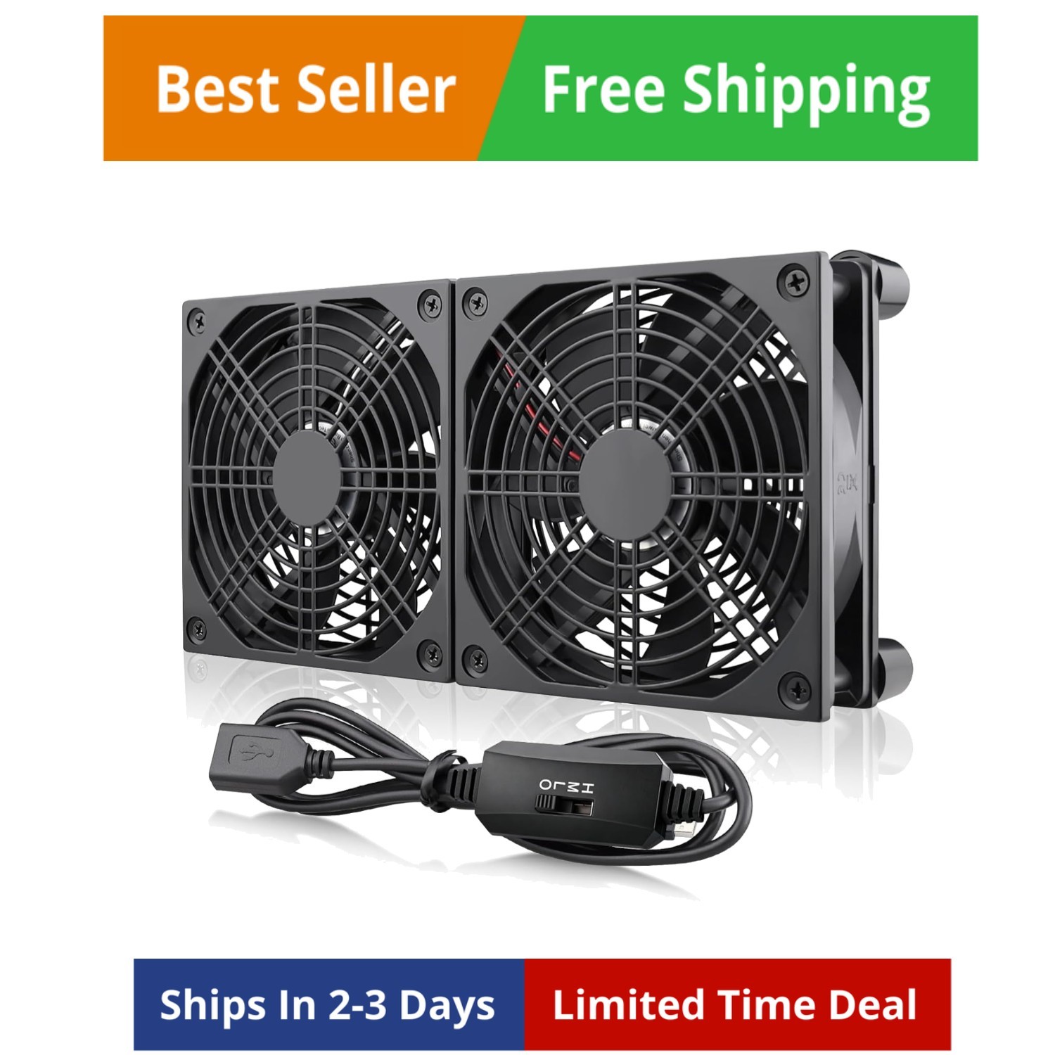 High Airflow Router Cooling Fan for Computer Cooler TV Small Box DC 5V USB Po...