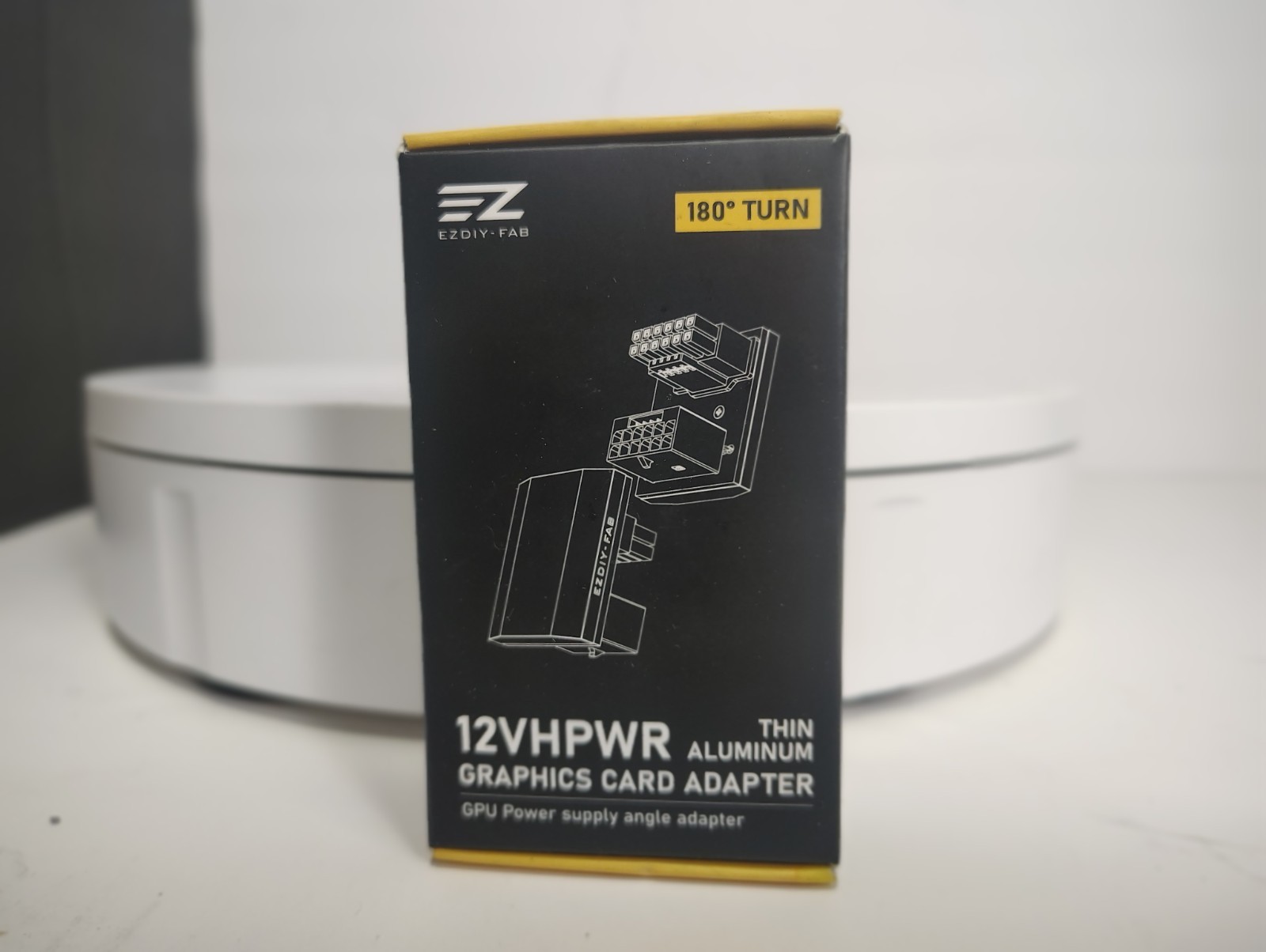EZDIY-FAB 12VHPWR Graphics Card Adapter - 12+4P - EZDIP189-18 - Black 90° / RVS