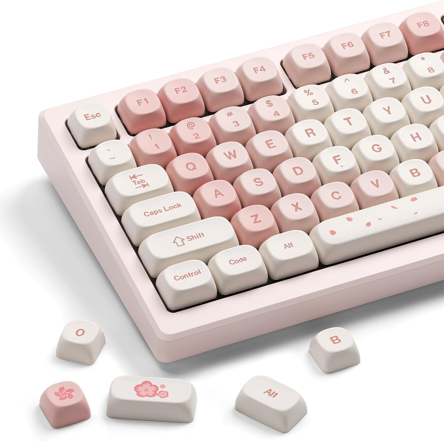 XVX Keycaps - Pink Cute PBT Keycaps, MOA Profile Key Caps 60 65 75 100 Percent