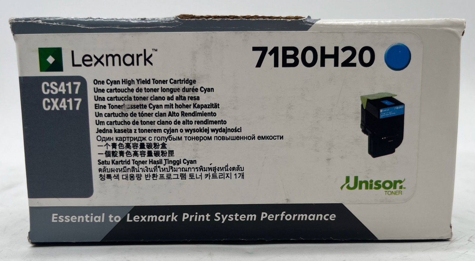 Genuine Lexmark 71B0H20 High Yield Cyan Toner Cartridge, OEM