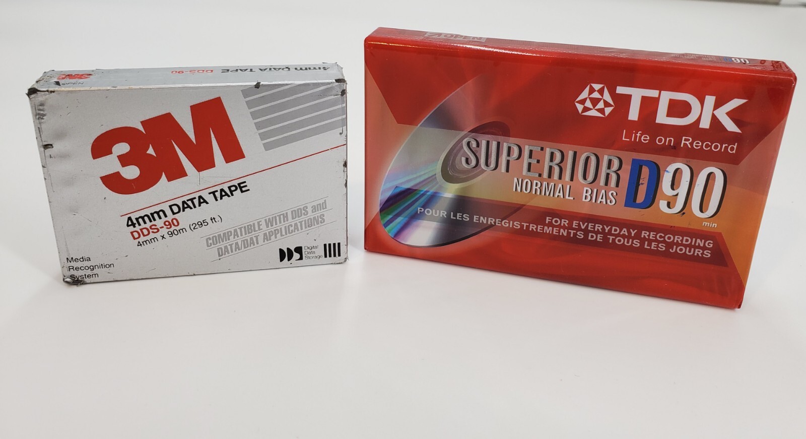 New Sealed 3M 4mm Data Tape DDS-90 + 1 TDR Superior D90 Blank Audio Cassette (**