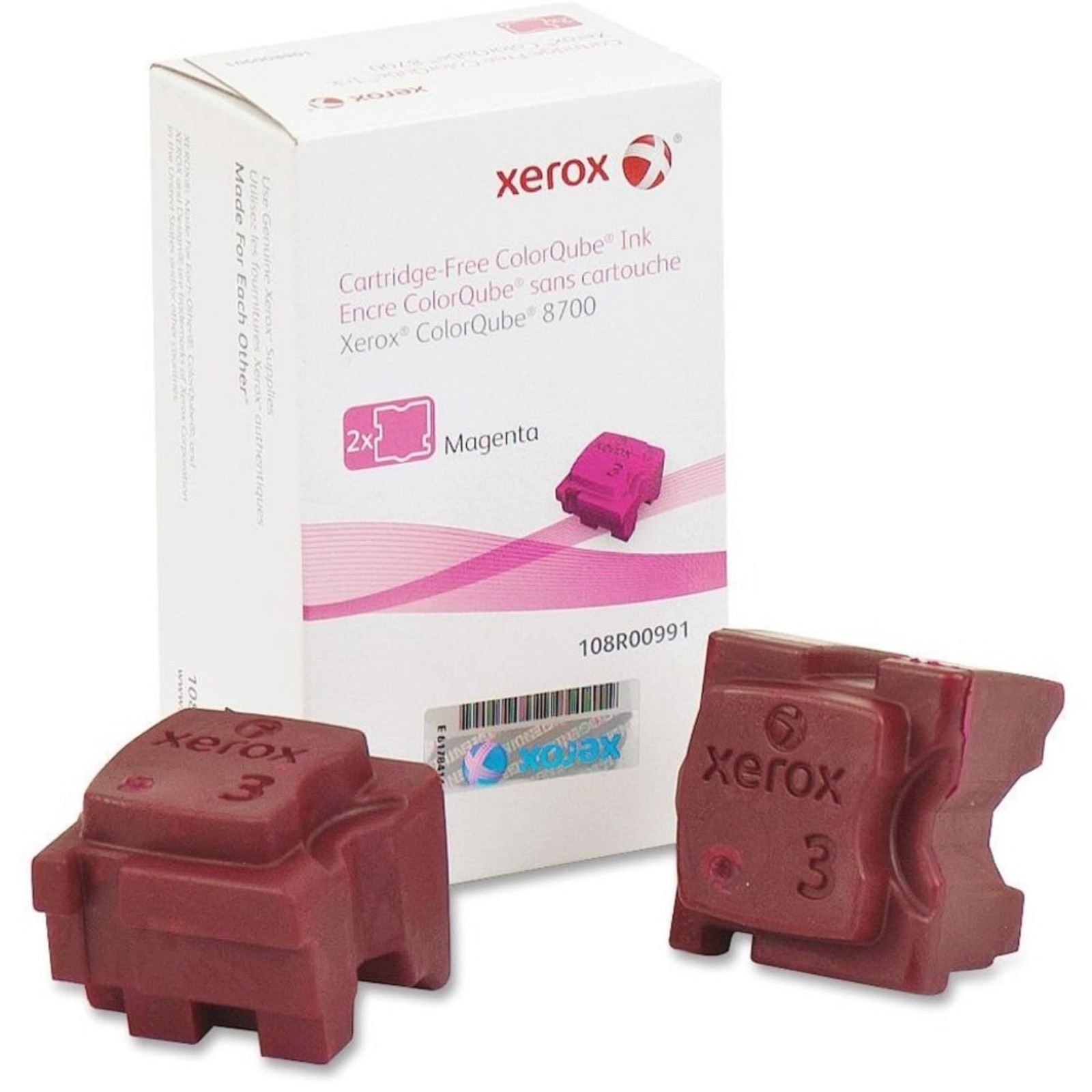 Genuine Xerox 108R00991 Magenta  Ink Stick 2-Pack, New Sealed Box, We Ship Fast