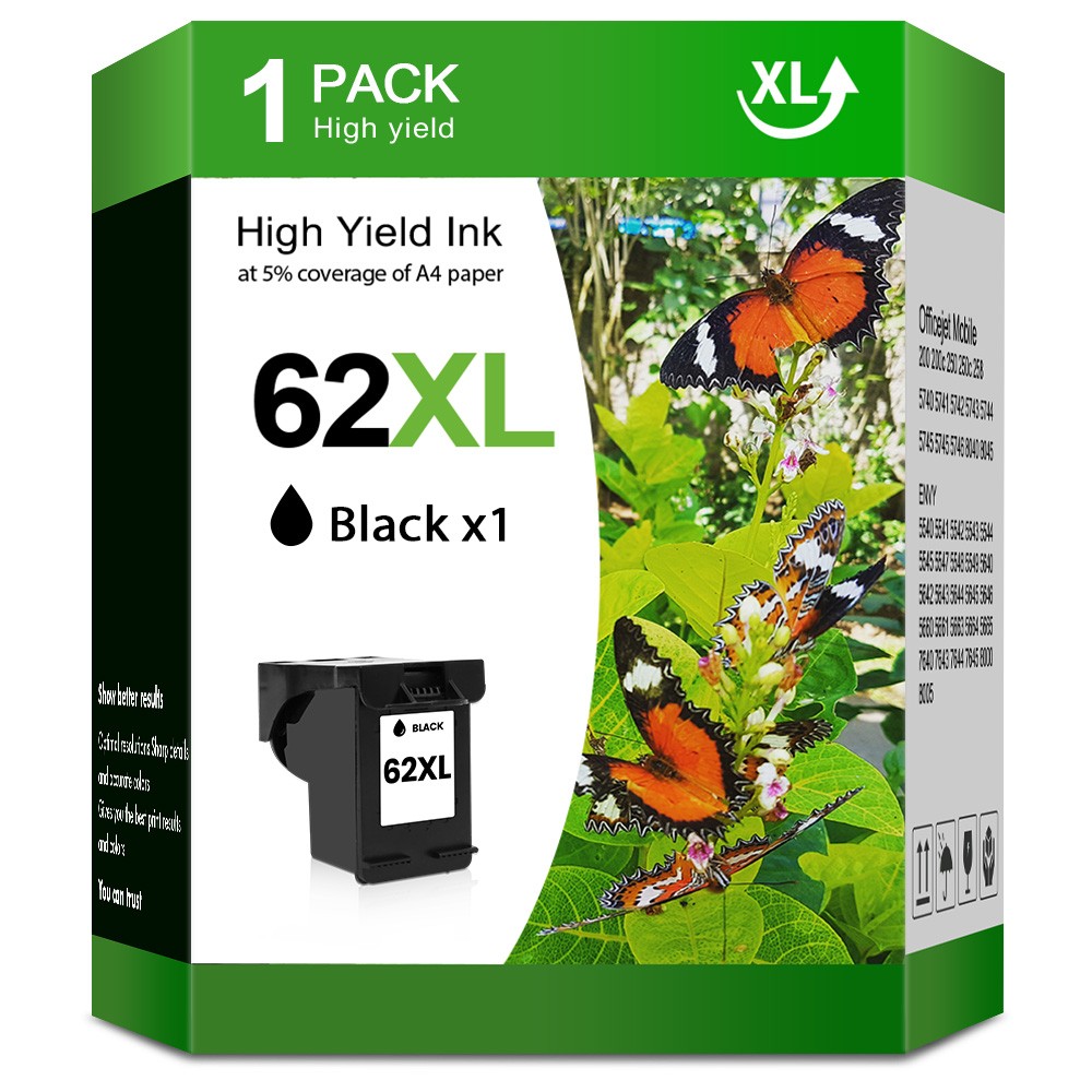 62 XL XXL Ink Cartridges For HP Ink 62 XL Envy 7640 5540 5640 5660 5740 Printer