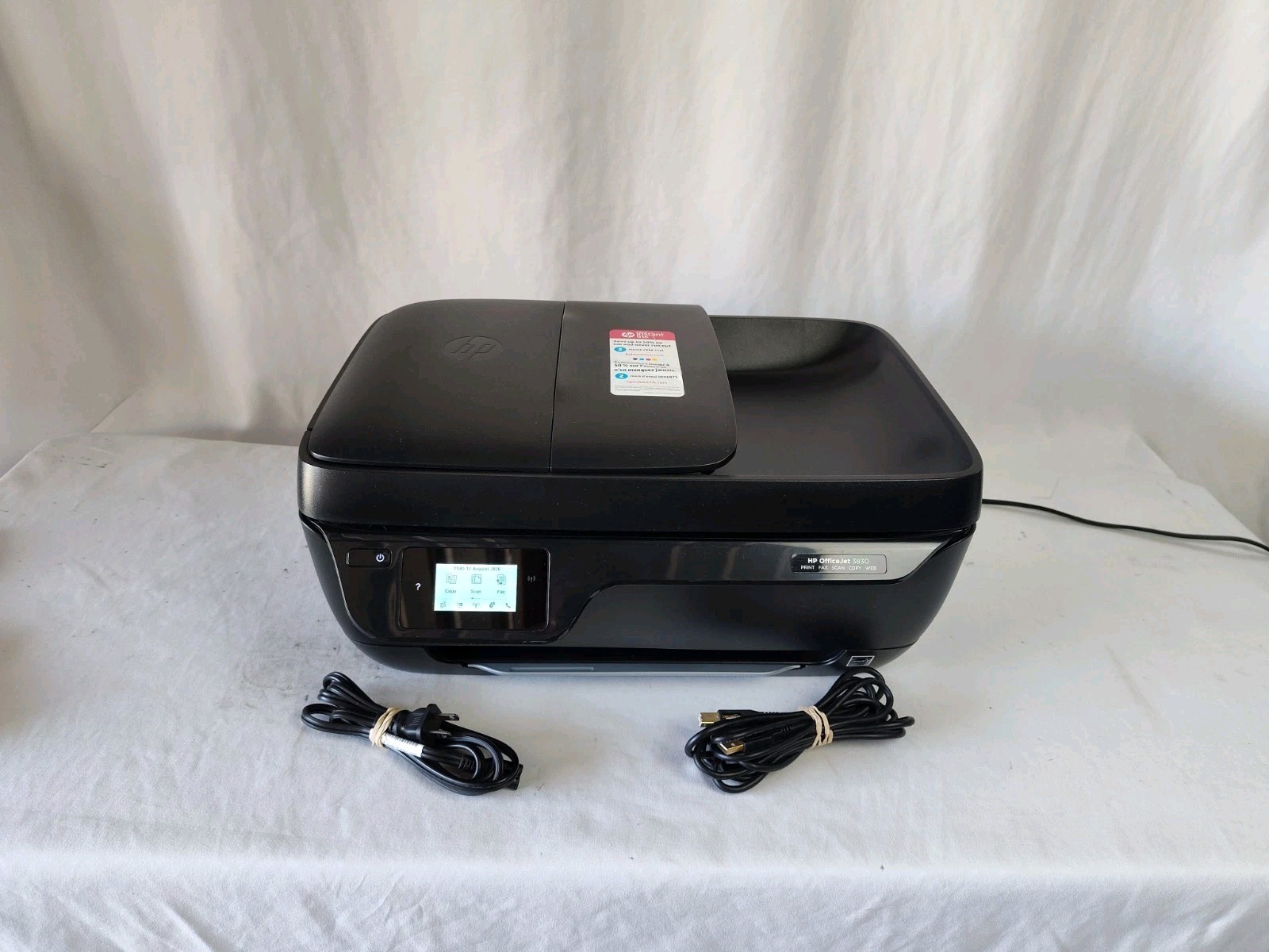 HP OfficeJet 3830 Wireless Color Inkjet All-In-One Printer Scan Copy Fax Tested.