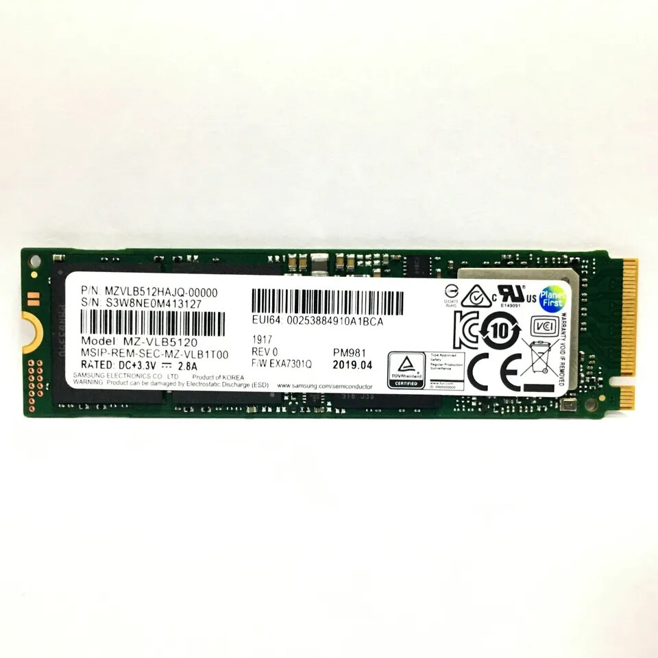 M.2 NVMe SSD Single Notch 128GB 256GB 512GB with Windows 10/Windows 11 Installed