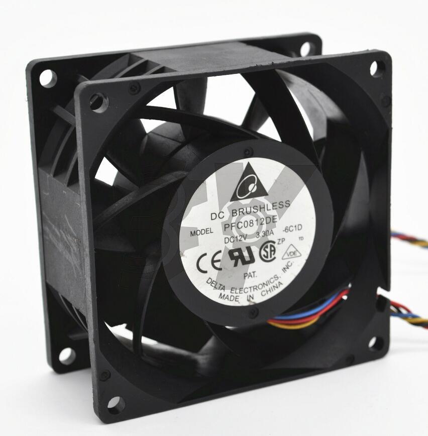 One for Delta 80*80*38MM PFC0812DE Strong wind cooling fan DC12V 3.30A 4pin