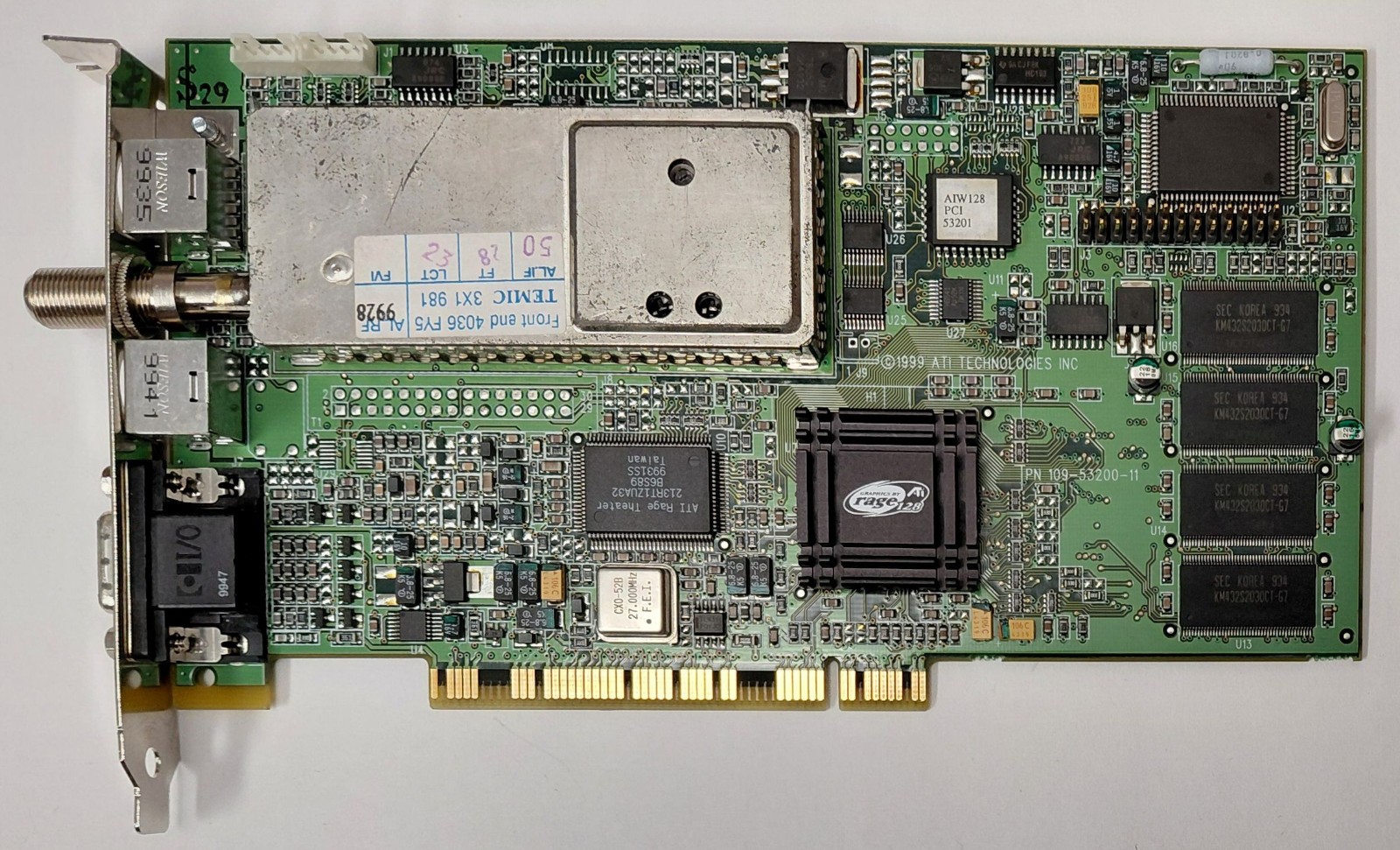 ATI AIW 128 PCI Graphics Card (ATI Rage 128 All in Wonder, 32MB, Retro, 1999)