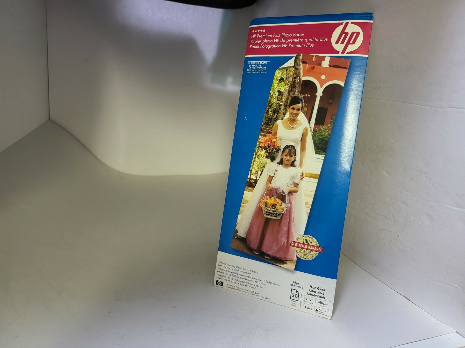 NEW HP Premium Plus High-Gloss Photo Paper 20 sheets Panoramic 4 x 12 inch #U15