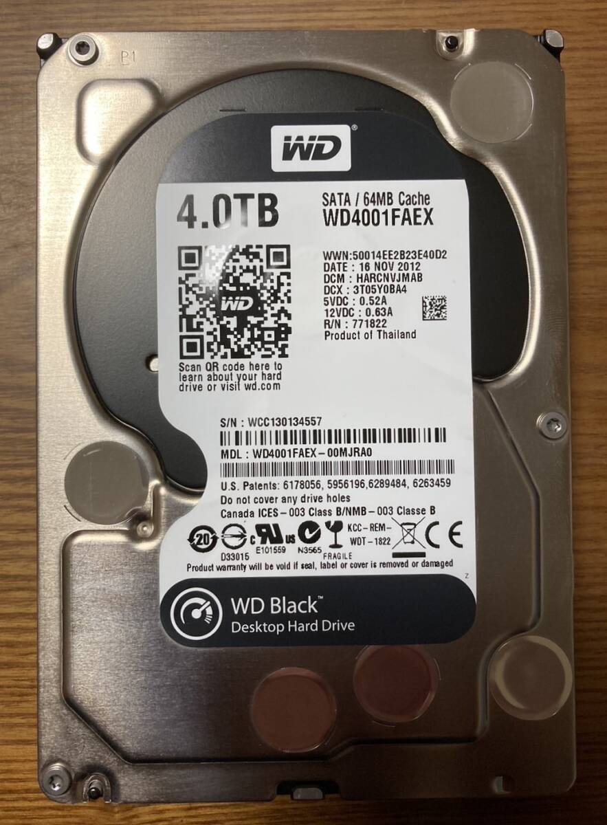 Rare Model Western Digital WD Black WD4001FAEX 3.5-inch HDD 4TB (Creative Profe