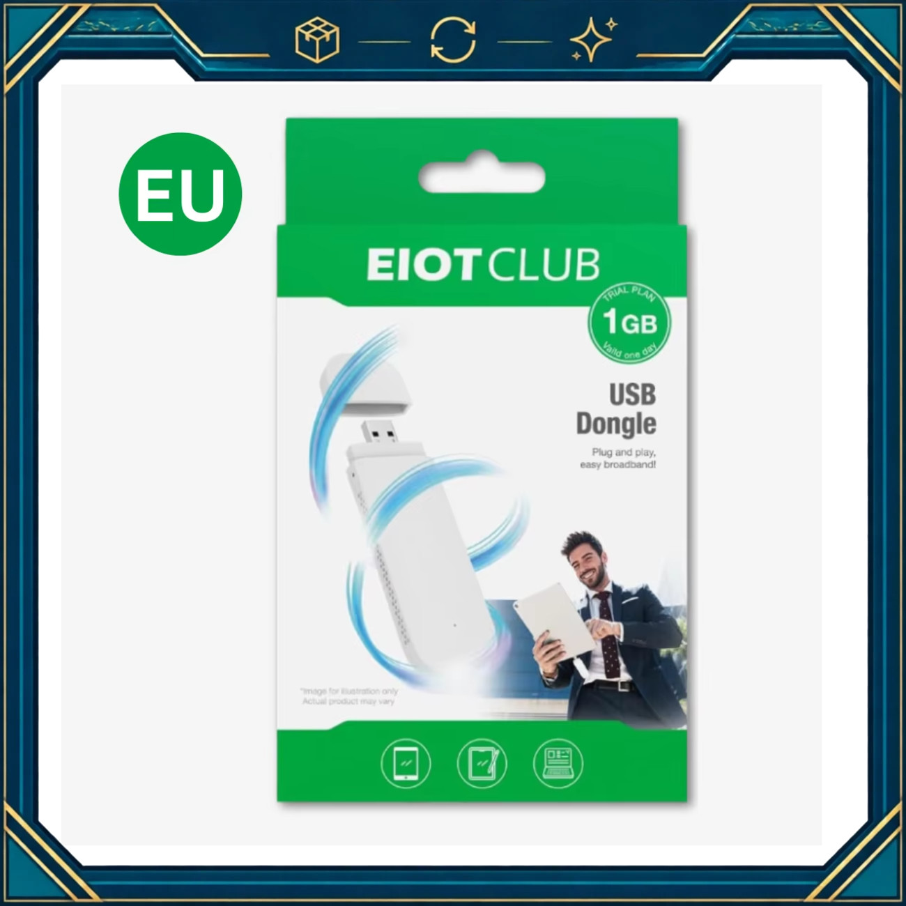 4G LTE USB Dongle with 1GB Trial SIM Card - Portable Internet Stick EU Version