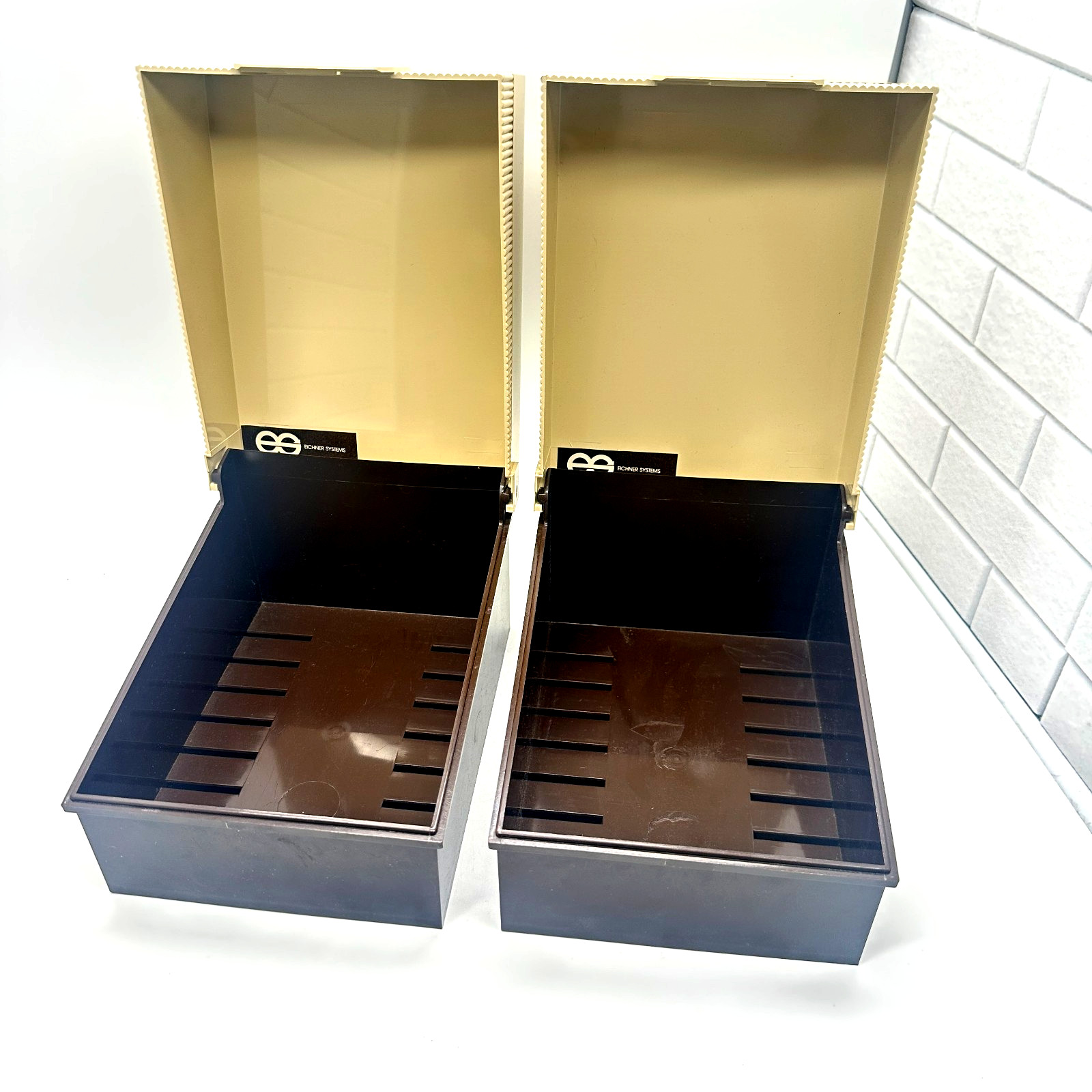 Set of 2 5.25" floppy disk media storage cases, Quill, Eichner Systems Vintage
