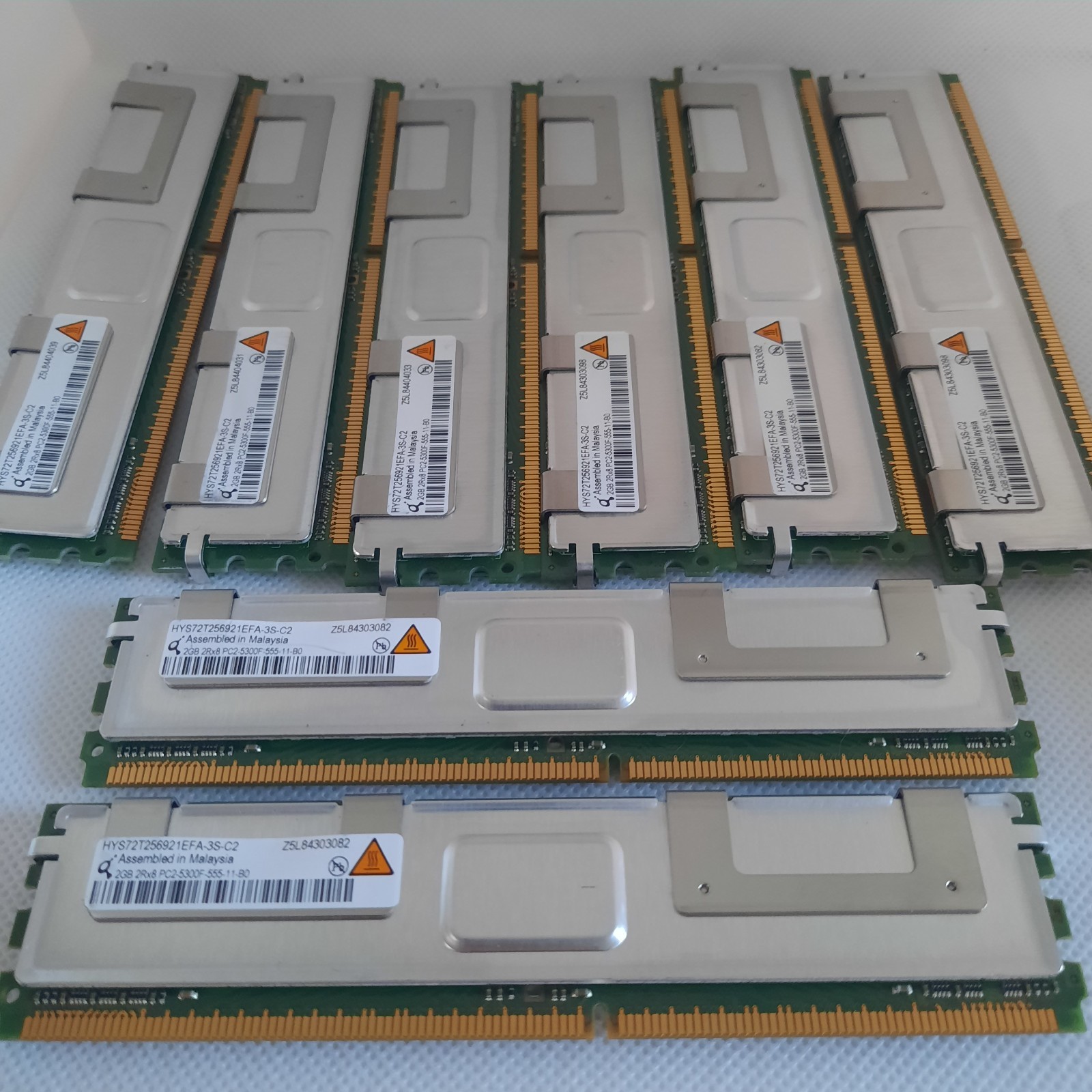 16GB TOTAL, 2gb X 8, HYNIX HYS72T256021EFA-3S-C2, 2RX4 PC2-5300F-555-11-B0, DDR2