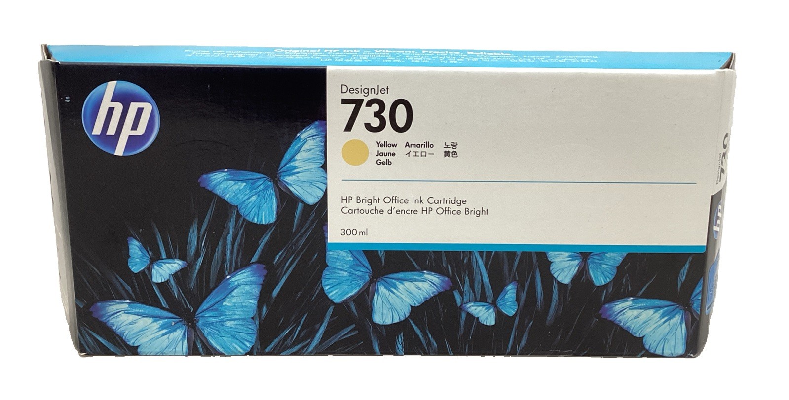 HP 730 DesignJet Yellow Bright Office Ink Cartridge, P2V70A, 300 ML (New OEM)