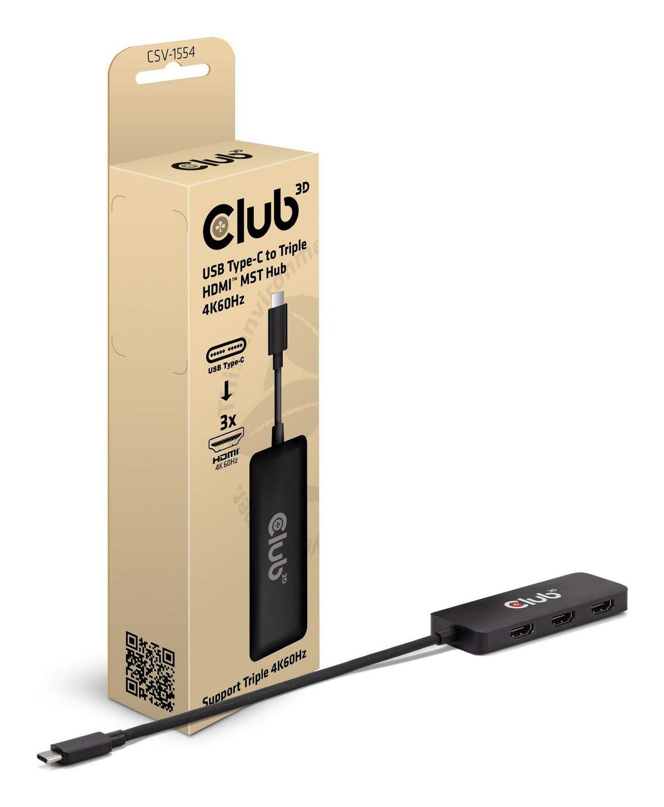 Club3D W129022109 CSV-1554 Interface Hub USB Type-C Black ~E~
