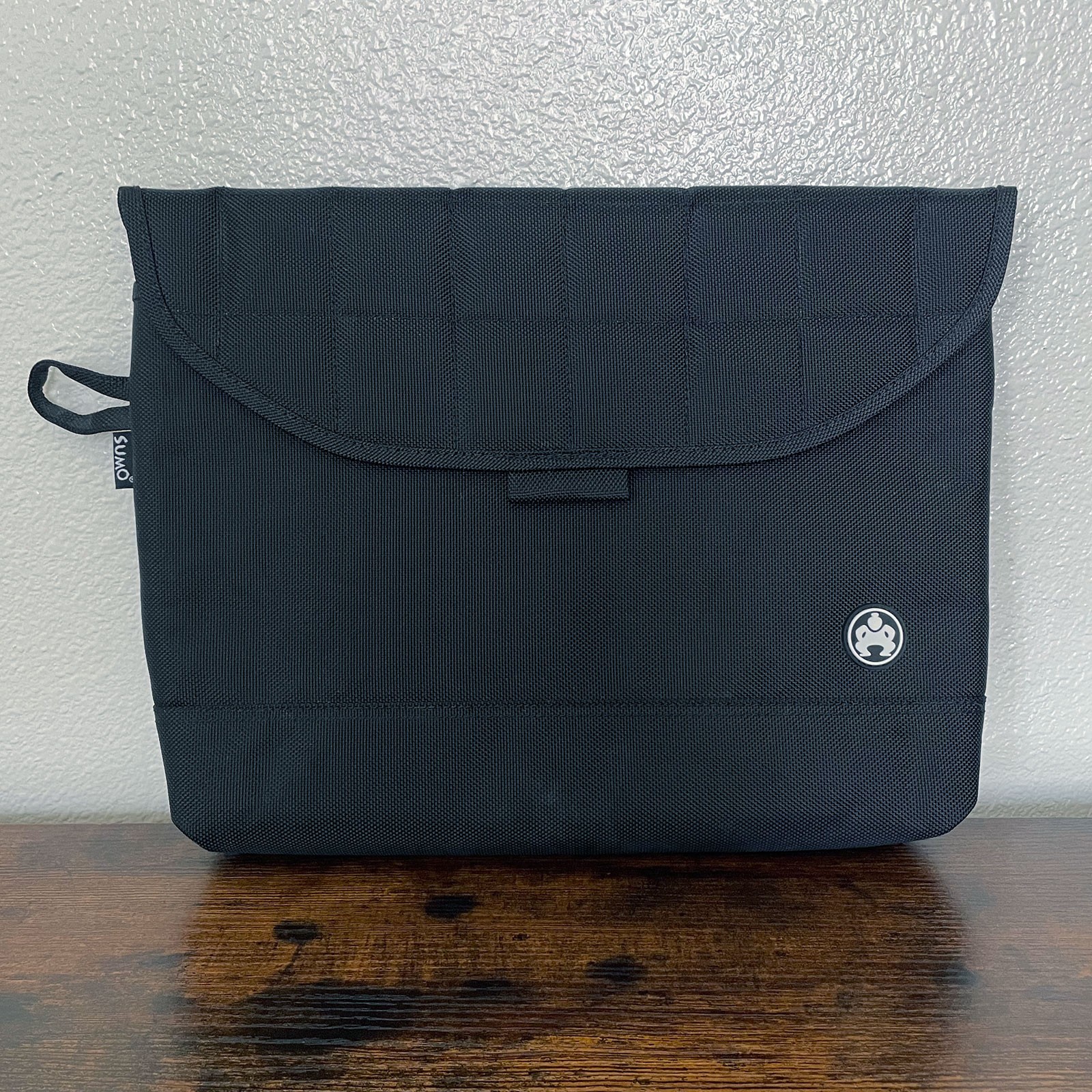 SUMO 13" Black Ballistic Nylon Quilted Laptop Sleeve Padded Case Hook And Loop