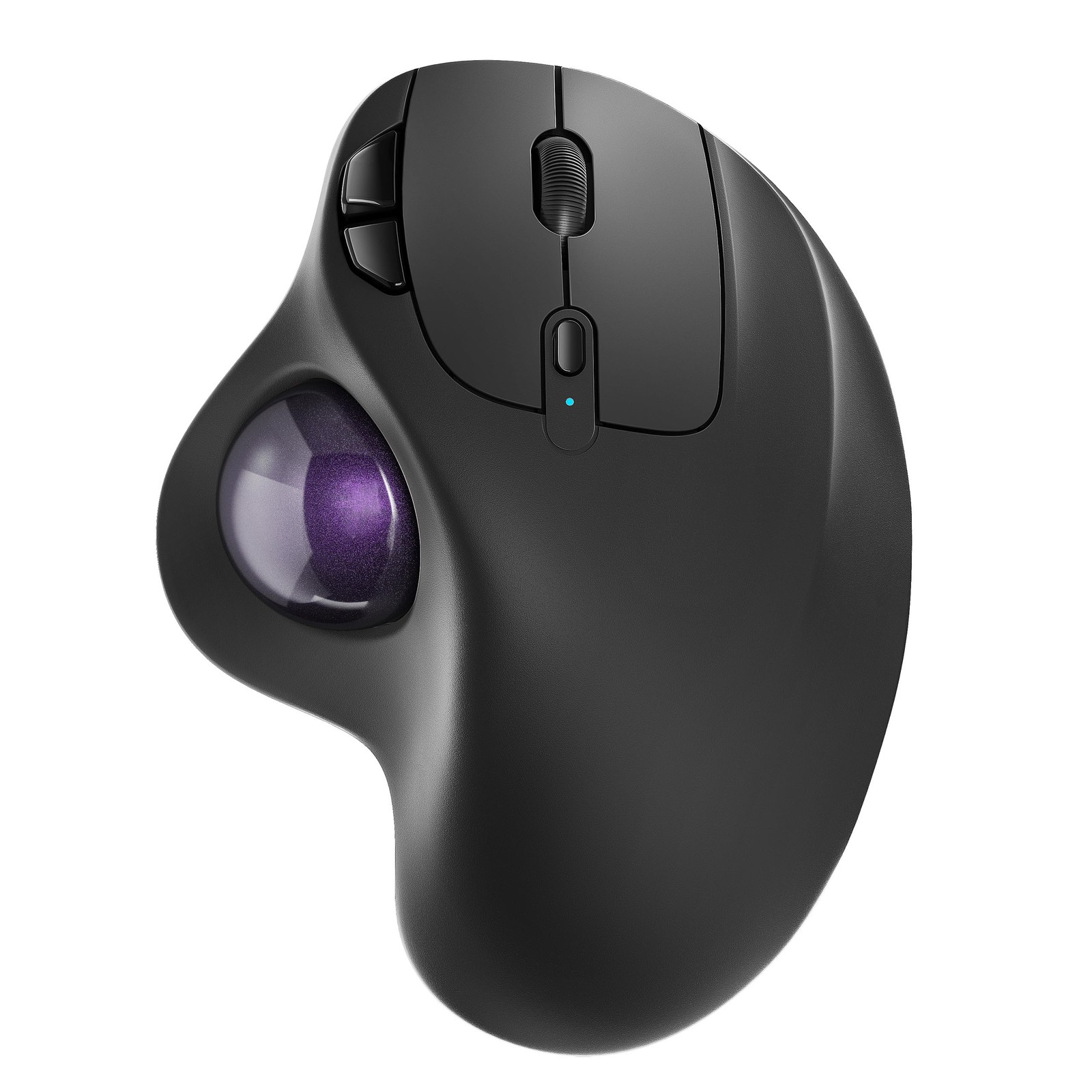 Wireless Trackball Mouse Rechargeable Thumb Control 3 Device Connection