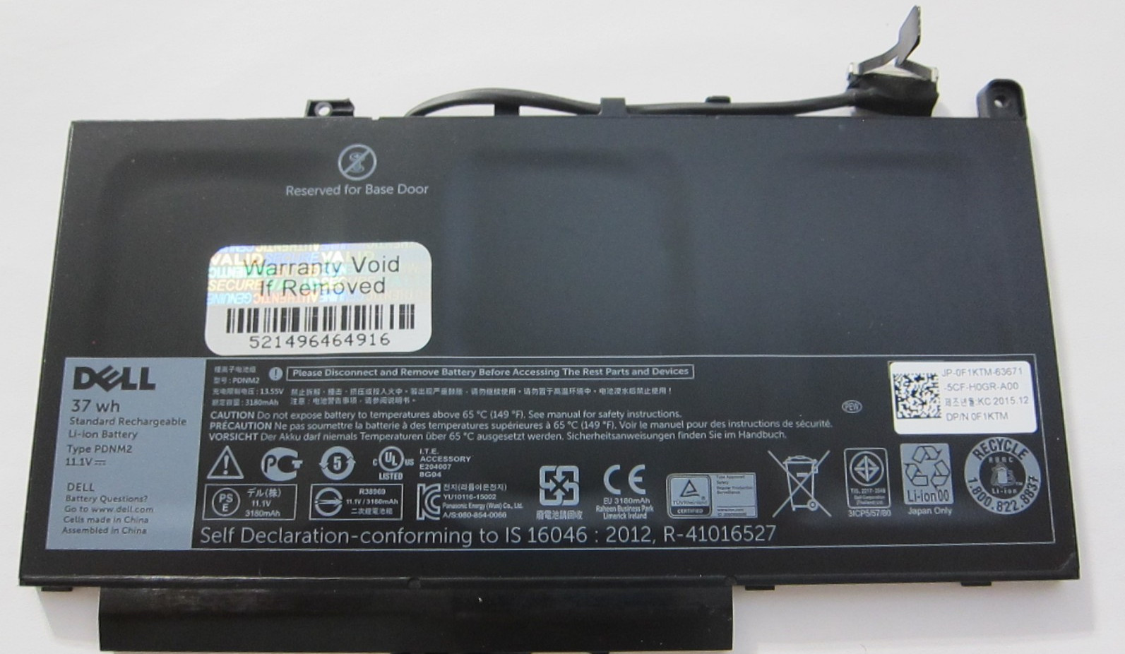OEM Genuine PDNM2 Battery For Dell Latitude E7270 E7470 579TY 0F1KTM 37Wh 11.1V