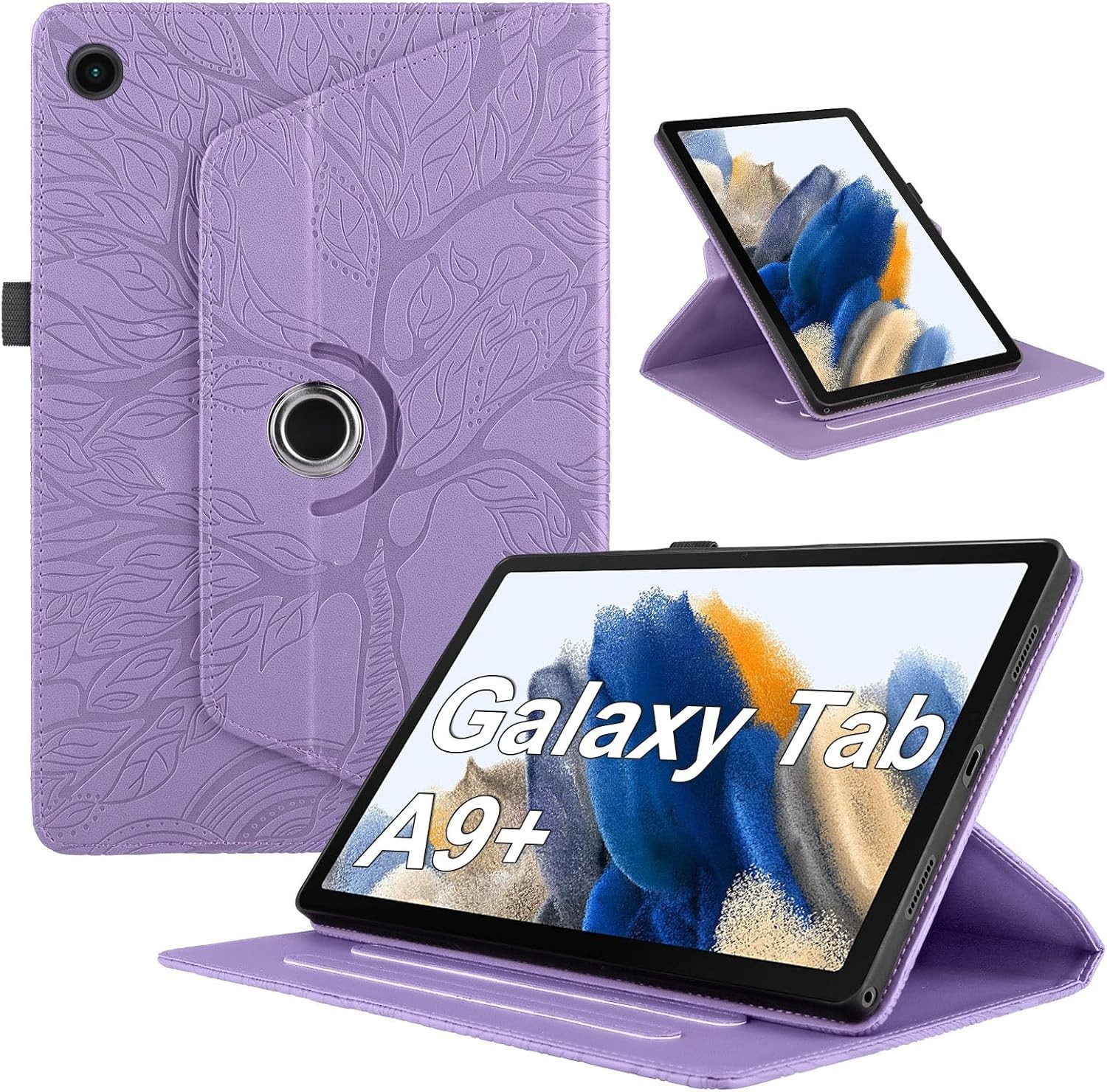 Purple PU Leather Flip Stand Case with Pen Holder for 2023 Samsung Galaxy Tab A9