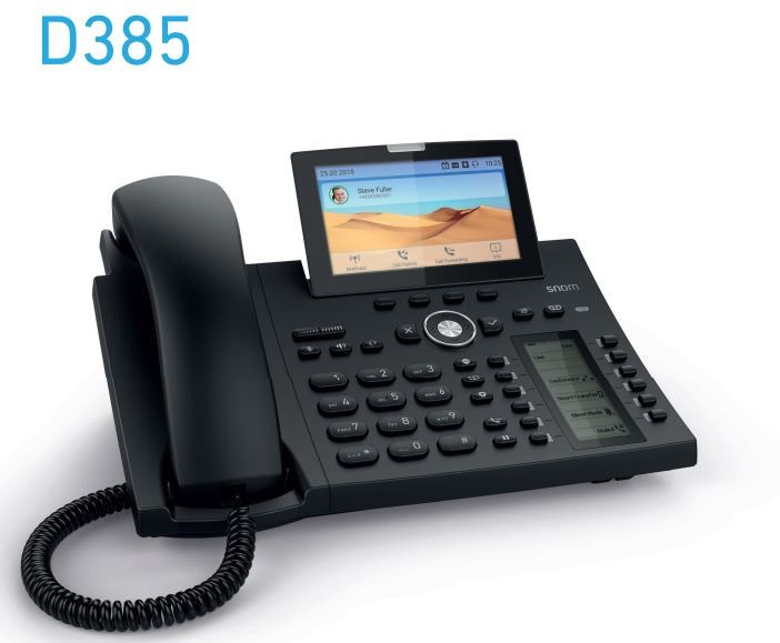 SNOM D385 12 Line IP Phone SIP Desktop Phone Colour SmartScreen Sensor Hook
