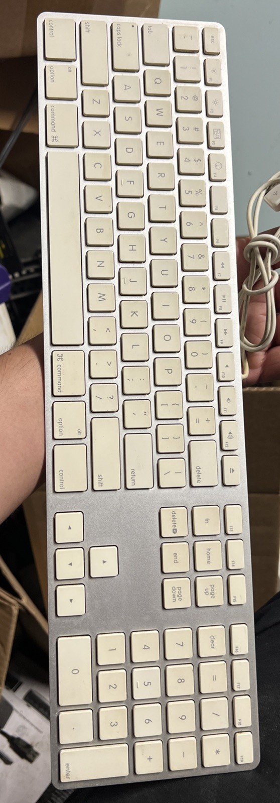 Apple A1243 Aluminum Wired Keyboard MB110LL/A🚀Full Size, Slim, Mac, Genuine OEM