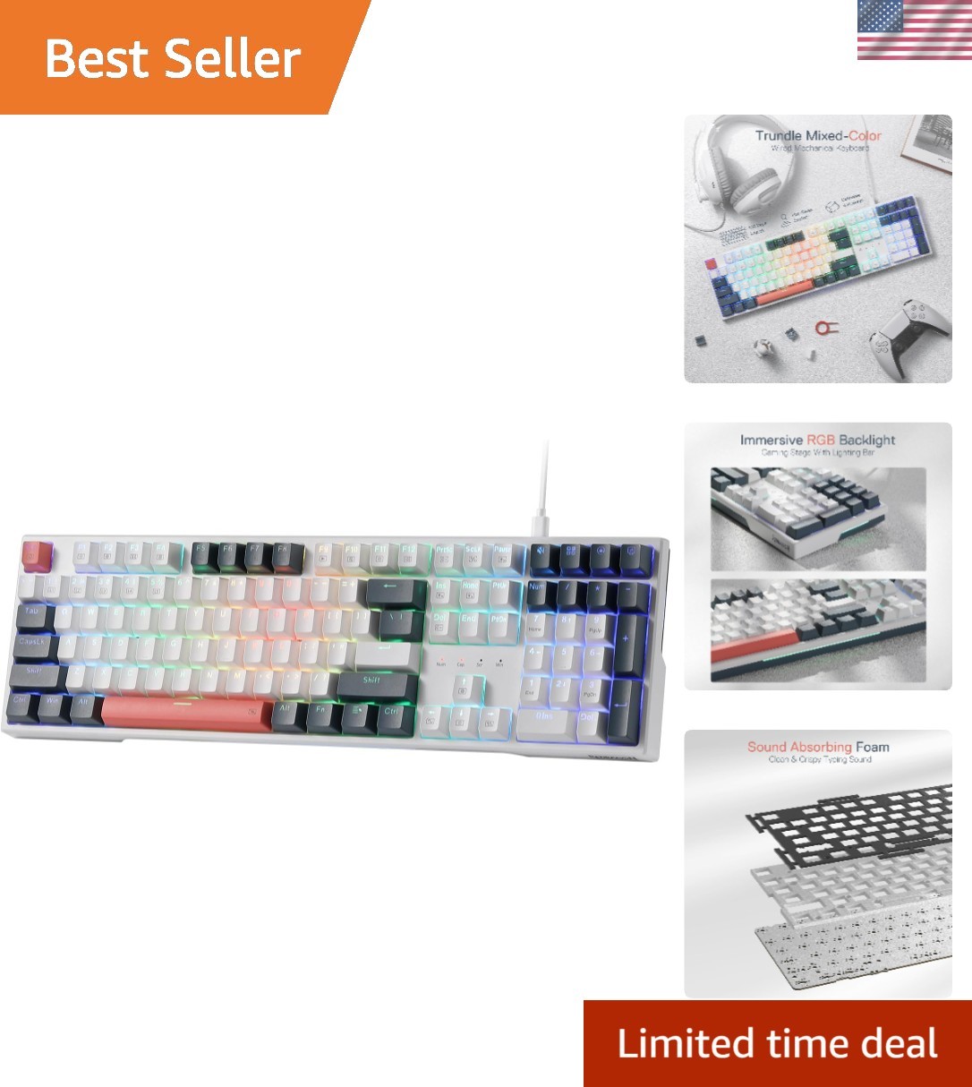 Customizable K668 108-Key RGB Gaming Keyboard - Ergonomic & Water-Resistant