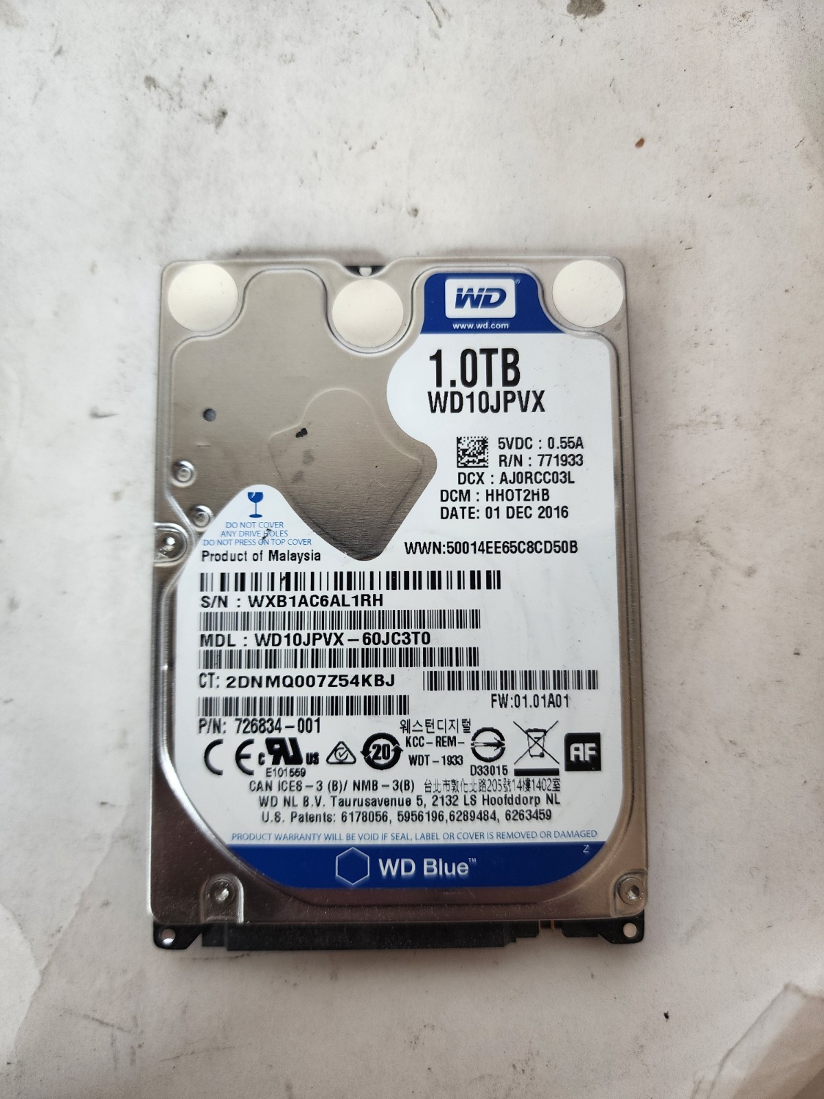 Western Digital WD Blue WD10JPVX 1TB 2.5" SATA III Laptop HD WD10JPVX-60JC3T0