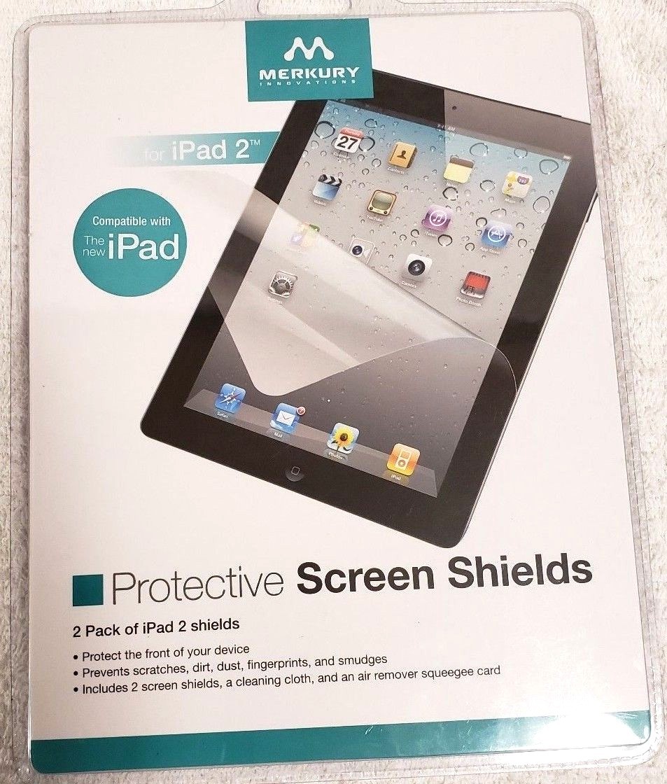 Merkury Innovations Protective Screen Shields 2 Pack Of Ipad 2 Protection sealed