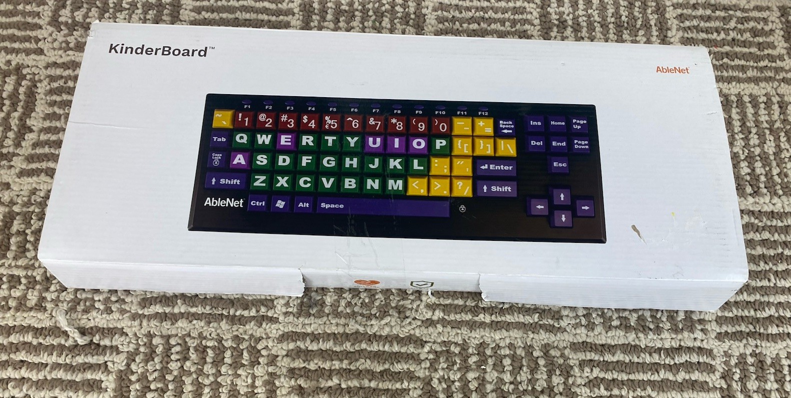Chester Creek KinderBoard Large Print Color-Coded USB Wired Keyboard for