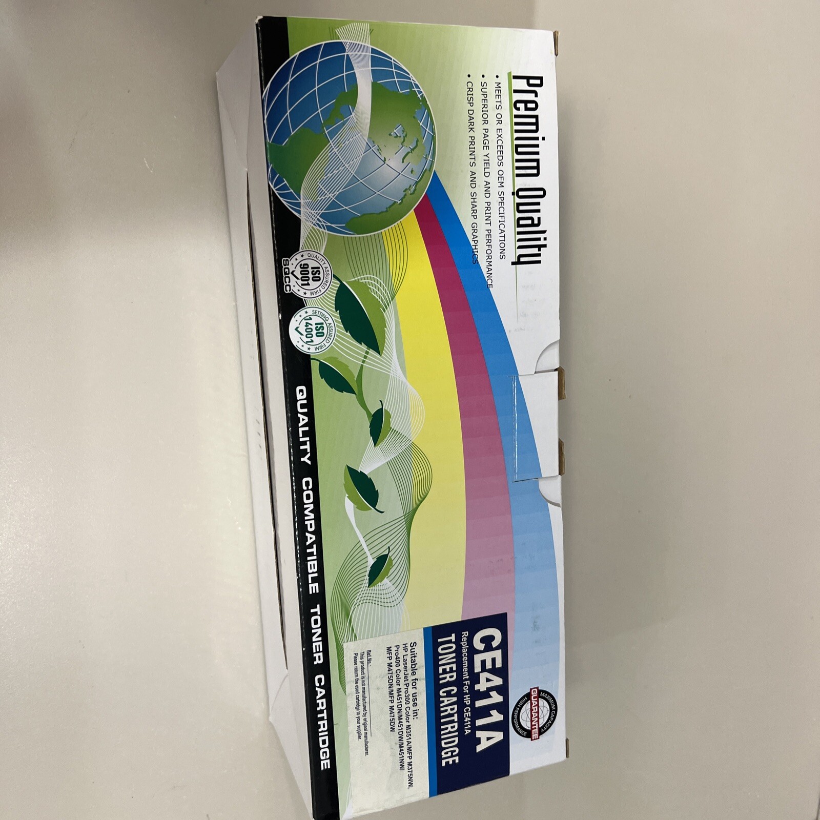 Compatible CE411A Toner Catridge for LaserJet Pro300 M351A/MFP M375NW Read Info.