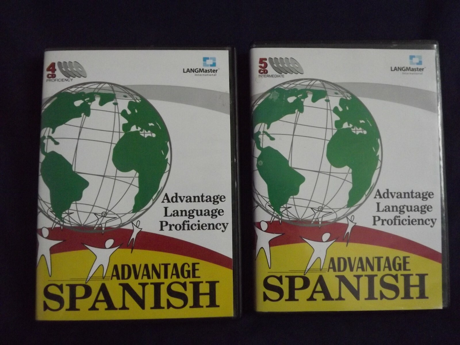 Lot of 2 CD Sets by LANGMaster - Advantage Language Proficiency Spanish 