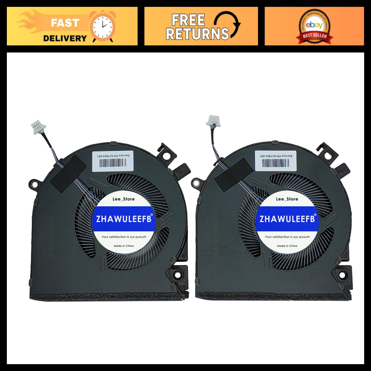 Replacement Laptop Cooling Fan for HP Victus 15-FA 15-FB Series - 2-Pack CPU+GPU