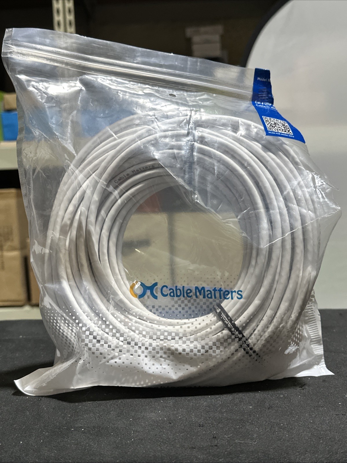 Cable Matters 160001-WHT-50 Cat 6 UTP 24 AWG Ethernet Patch Cable in White 50ft