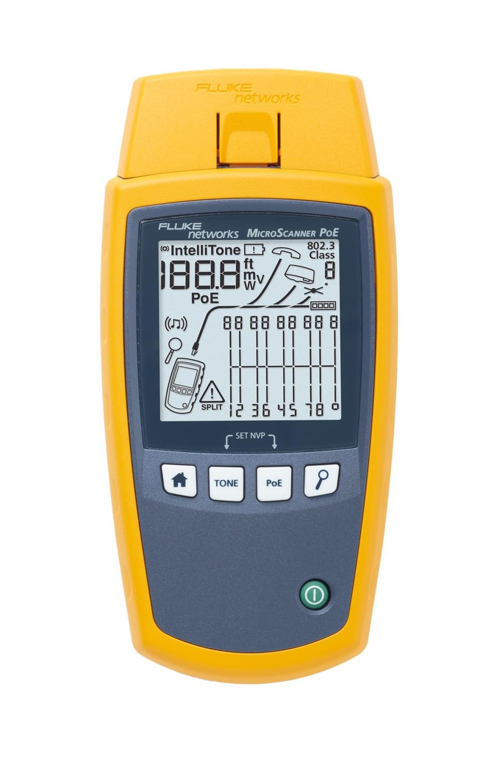 Fluke Networks - 5018508 MS-POE MicroScanner Copper Cable Verifier and PoE te...