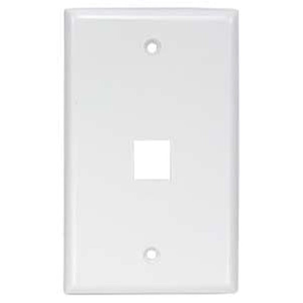 1-Gang 1 Port Hole RJ45 Keystone Wall Plate Jack Snap In Insert Faceplate White