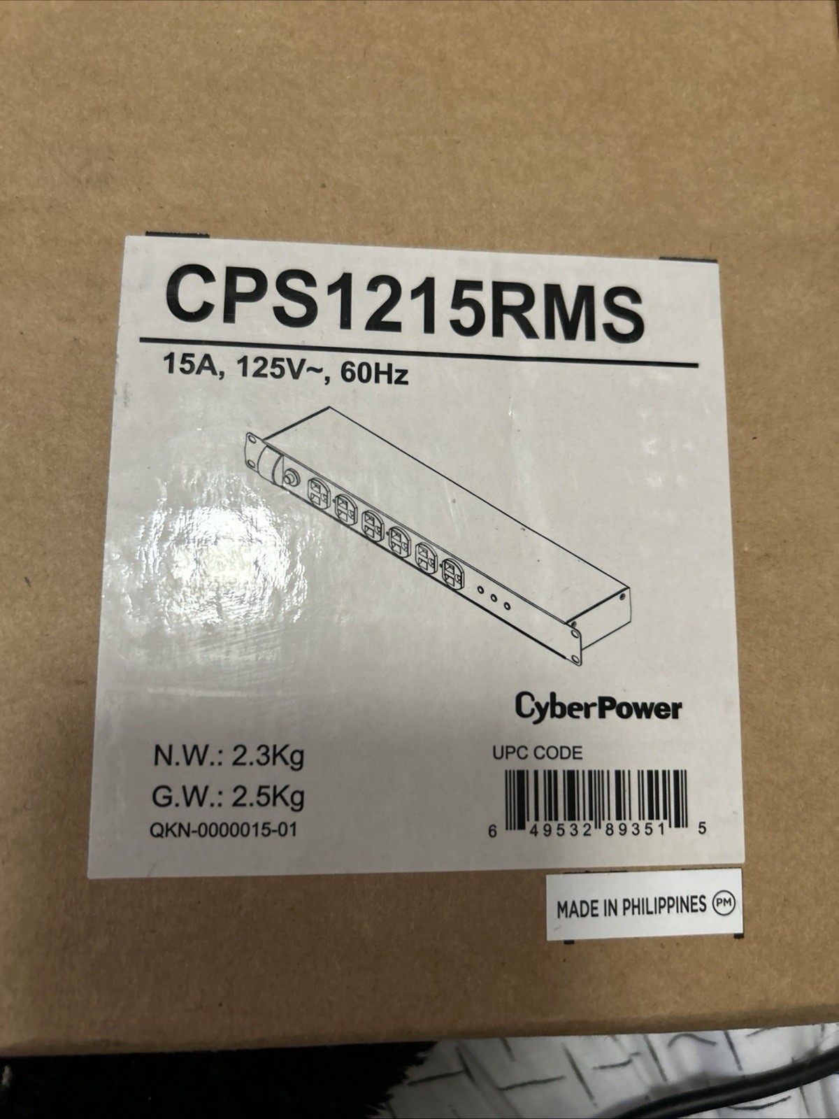 CyberPower CPS1215RM Basic PDU, 100-125V/15A, 10 Outlets