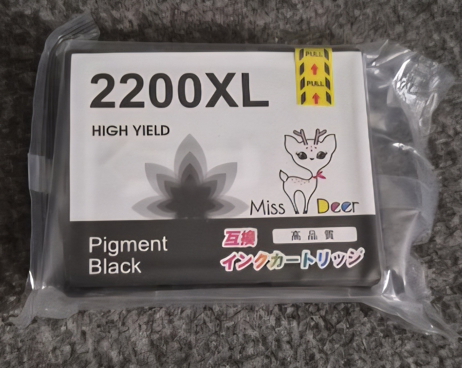 Miss Deer High Yield Performance 2200XL Pigment Black Ink Cartridge New